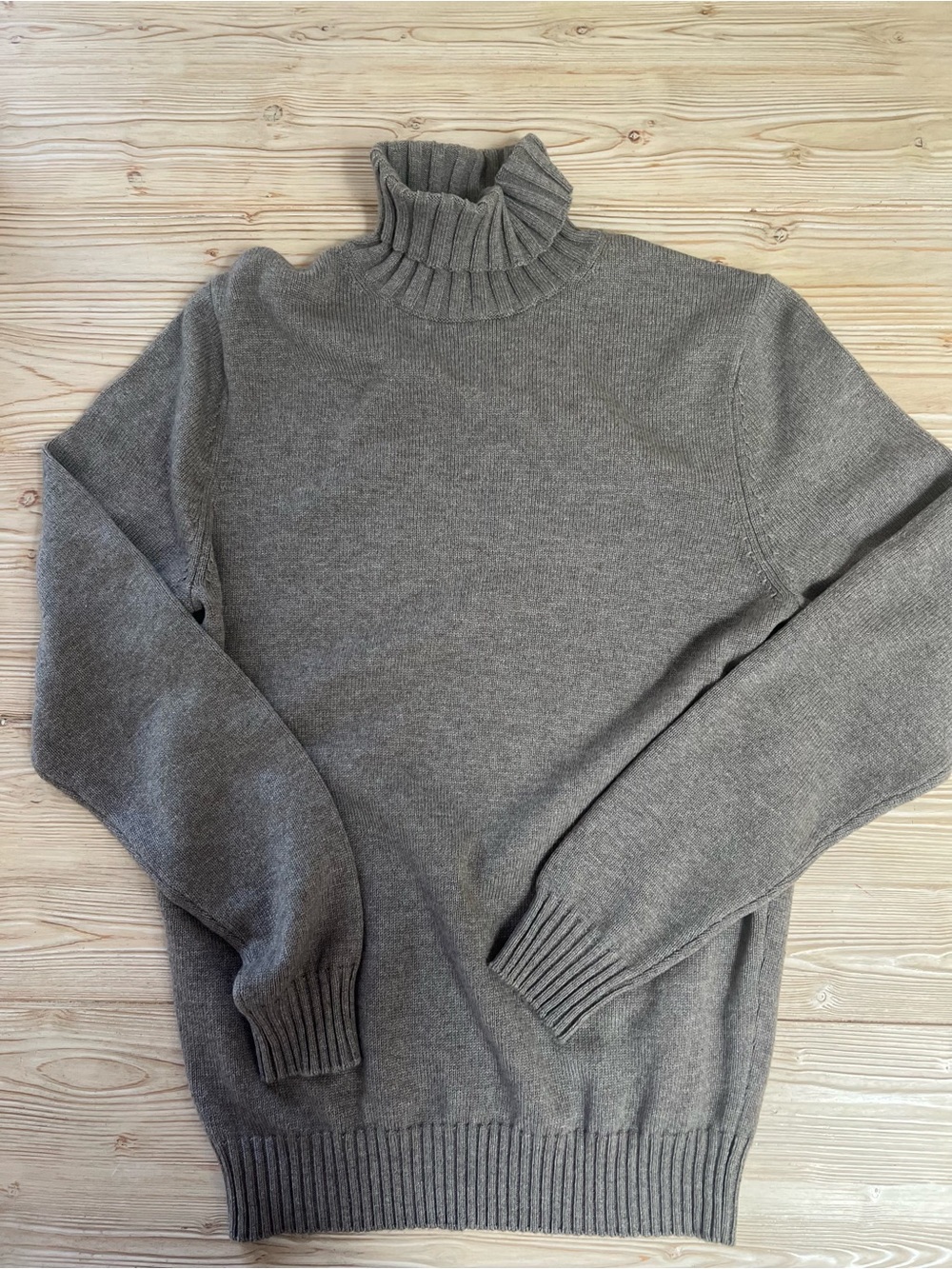 SUITSUPPLY Men’s Wool Cashmere Turtleneck Sweater Taupe Medium NWT